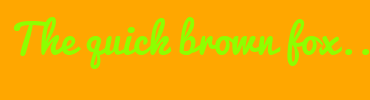 Image with Font Color 8DFF00 and Background Color FFA700